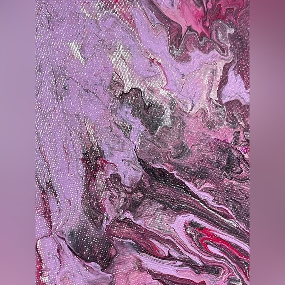 Abstract Pink and Purple Canvas Art - Picture 3 of 5